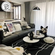 Three thousand gold curtains German cashmere gray neutral gray 2021 net red new light luxury high-end living room bedroom