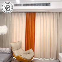 High-end chenille blackout curtains 2021 new bedroom living room modern simple light luxury thousand bird grid ins Wind B