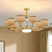 American copper lamp light and luxurious restaurant retro bedroom lamps small chandelier minimalist book room full copper European-style living room postmodern