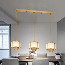 Modern minimalist restaurant chandelier designer studio light extravagant Nordic geometric led extremely minimalist chandelier full copper