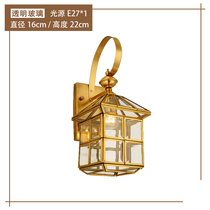 All copper outdoor waterproof wall lamp led American living room Bedroom balcony Corridor aisle ladder lamp Outdoor wall lamp
