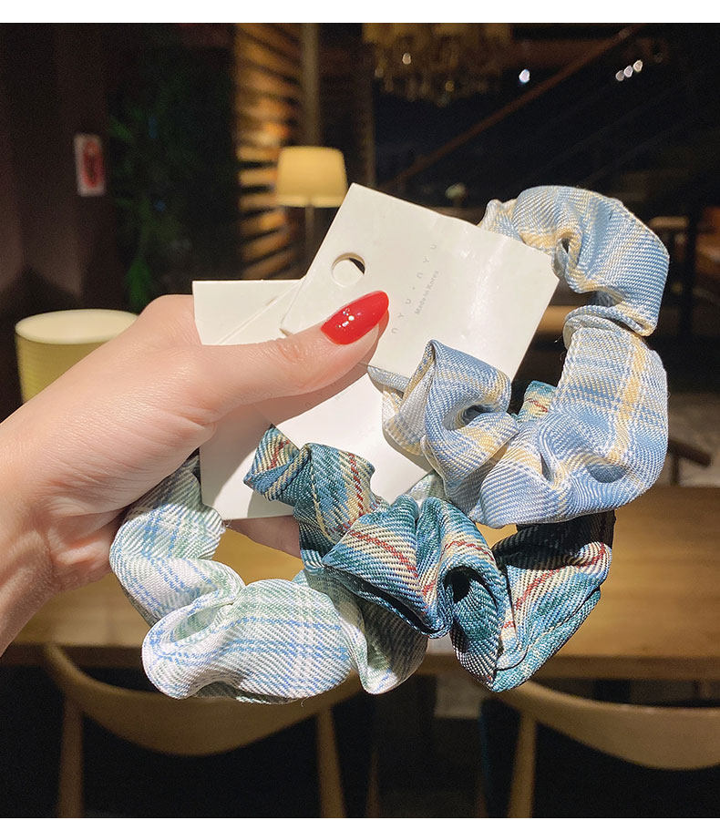 儿童大肠发圈网红气质头绳校园风不伤发皮筋格子肥肠圈高弹力发绳