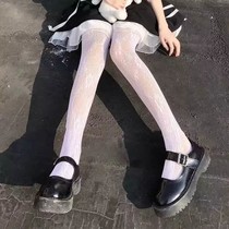 Lolita socks white foot and bottom pantyhose Lolita jk fishing net red black silk sock spring and autumn