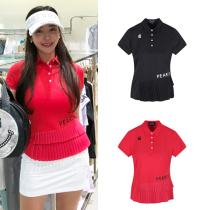 Korean version POLO shirt summer red slim pleated golf clothing outdoor sports moisture-absorbing quick-drying womens short-sleeved T-shirt