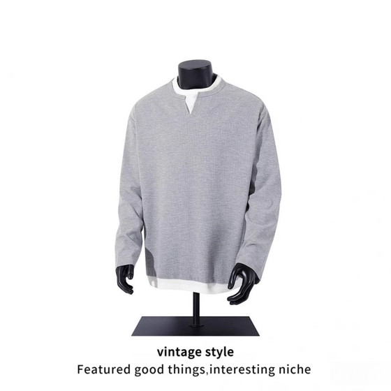 Autumn new American street fashion old money style versatile fake two-piece long-sleeved T-shirt sweatshirt pullover sweatshirt retro loose
Autumn new American street fashion old money style versatile fake two-piece long-sleeved T-shirt sweatshirt pullover sweatshirt retro loose