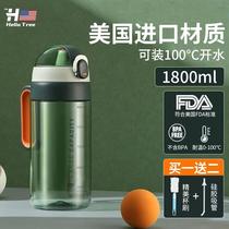 Large capacity water bottle high temperature resistant tritan drinking cup straw Summer Girl portable kettle large space Cup male