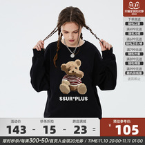 ICONSLAB Joint SSUR Plus Bear Round Neck Hooded Pullover Sweatshirt Couple Trendy 2022 Spring New