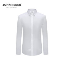 John Reden anti-wrinkle free business large pointed collar white shirt French cuff slim men's shirt