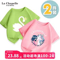 Lashabelle girl T-shirt short sleeve summer slim fit pure cotton child green half sleeve blouse child dress baby summer dress