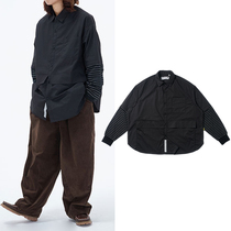 cityboy Japanese Retro Fake Two Long Sleeve Shirt Removable Sleeve Tide Brand Loose Joker Mens Shirt Jacket