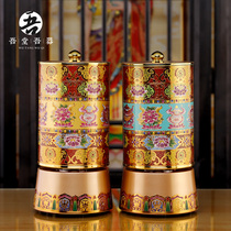 Pure copper eight auspicious electric rotor Home indoor plug-in bowl Large office home ornaments