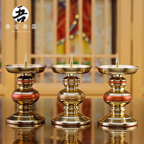 Wu Tang Wu ware pure copper ruyi candlestick a pair of home for Buddha candle small candle holder butter lamp candle incense ornament