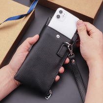 Handbag Male Wallet Male length Genuine Leather Small Hand Grab Bag Mens Cell Phone Bag Multifunction Large Capacity Bull Leather Hand Carry Bag