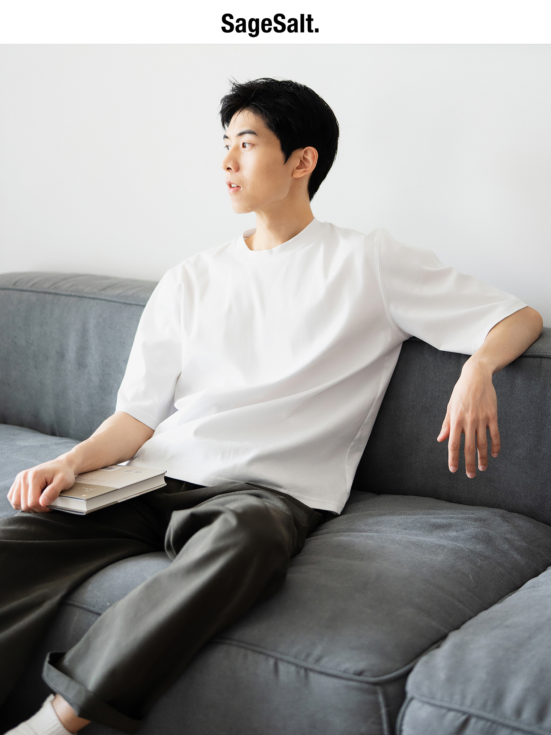 SSalt 丝光短袖 长绒棉圆领垂感夏日男女t恤salts叔本聪