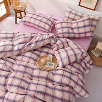 ins girls plate cotton four piece of simple mens double bed cover cover 2 bed