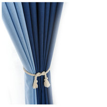 Can solid color color high blackout curtain fabric custom meteor hemp curtain finished simple modern bay window bedroom cloth