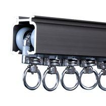 Bergio heavy curtain rod aluminum alloy curtain track straight curved slide rail single and double guide rail Roman Rod top side installation