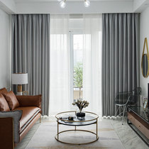Curtain 2021 new bedroom living room floating window adhesive hook punching processing simple modern style rental room blackout curtain
