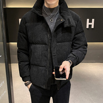 Tide brand 2021 autumn and winter corduroy coat mens Korean loose cotton padded warm new Joker jacket cotton jacket