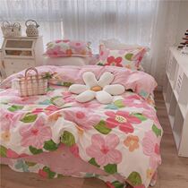 Fields Garden Wind Small Pieces Flowers Quilt Cover Bed Linen Pink Teenage Girl Hearts Four Sets All Season Universal Little Fresh Three Sets