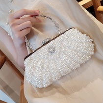 Cheongsam bag 2021 new cheongsam with embroidered clip shell bag lace Joker chain banquet French
