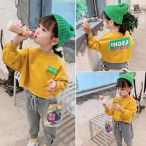 Girls clothing suit 2021 spring autumn clothing new baby trendy children dress little girl foreign air two sets