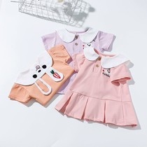 Girls summer dress 2021 new foreign gas 2-year-more than three more than three-year-old female baby doll collar Princess skirt Skirt Tide