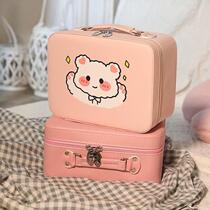 In super-cream makeup bag female portable with simple large capacity with mirror travel cosmetics containing boxes beautiful