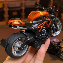 Imitation Iron Motorcycle Recharge Alloy Model Voice Sound Racing 3-year-old boy toy gift
