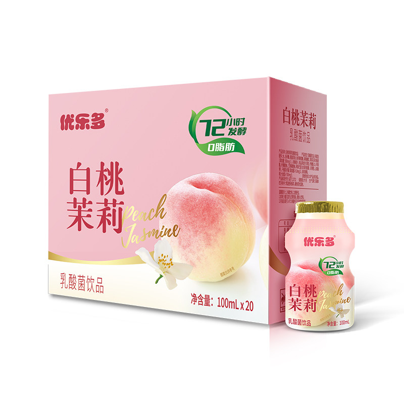 优乐多白桃茉莉乳酸菌早餐奶100ml×20(热品库)