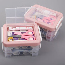 30-piece household box manual set sewing household bag needle thread portable large three-layer household storage box