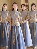 Bride - maid dress in winter 2021 new Chinese - style style suit senior - sentiment Sleeves Sisters dress long dress
