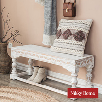 You can carve the flower benches for home doorways Xuanguan into the family changing shoes stool folkway style retro bench strip benches n