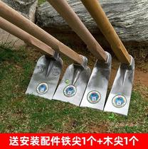 Hoe old-fashioned household stainless steel small outdoor portable all-steel digging wild vegetables digging soil planting vegetables weeding planting flowers Gardening