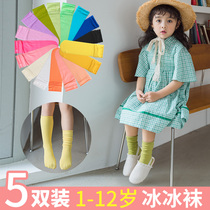 Girls' socks summer thin children pile socks Korean odd tide stockings summer baby stockings