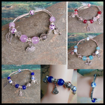 New exquisite Miao silver bracelet bracelet Ethnic Feng Shui crystal bracelet Wild simple imitation crystal bracelet Tibetan silver bracelet