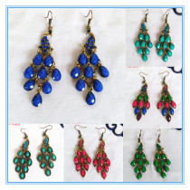 New European and American vintage earrings gorgeous color gemstone earrings earrings luxury vintage earrings jewelry