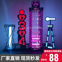 Bar cocktail Rack Luminous Acrylic One-mouth Cup frame ktv Champagne Wine Nets Red Bullet Cups Rack Wine Racks