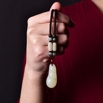 Natural white jade four seasons Fuku jade pendant jade sweater chain female jade crash male necklace hundred and national wind