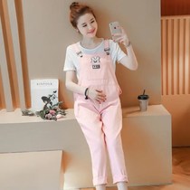 Pregnant woman back with pants suit Spring autumn season 2021 New fashion simple and convenient and nice and comfortable looser two pieces