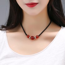 Thyroid postoperative occlusion necklace 2021 New agate pendant minimalist gentle wind female neck scar jewelry