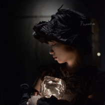 fluxeeker | ZHIJI Studio ZHIJI Silk hand-made hat Black ruffle retro shape