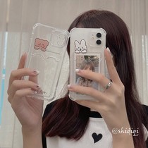 The minimalist transparent sleeve phone shell of the card can be released with the photo behind the photo and the iPhone12 is suitable for Apple