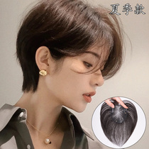 Swiss net wig piece to cover the white hair and increase the amount of hair replacement piece full real hair top replacement hair thin and breathable short hair female