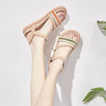 Pregnant Woman Sandals Summer Outwear Women Summer Soft Bottom Non-slip Soft Light Summertime Flat-lined Roman Shoes 2022 100 lap