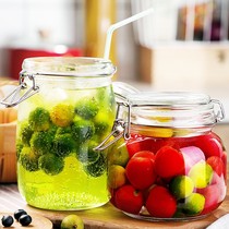 Glass bottle with lid honey lemon jar household Pickles kimchi jar Laba garlic food storage jar sealed can