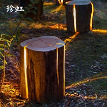 Simulation Tree Stump Light Wood Pile Lamp Park Meadow Light Solar Landscape Wood Headlights Garden District Villa Grass Terrace Lamp