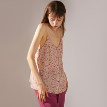 XEXZ Harnesses Women 2022 New Summer Real Silk Hitch Vest Shatter Home Clothing Sauna Silk Bottom Blouse