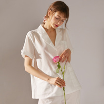 XEXZ2022 year new pure cotton pyjamas female summer thin section short sleeves Agaric Side Home suit Two sets