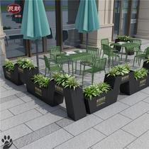 Outdoor iron planting flower box combination Sales Department Commercial Street Square partition flower trough courtyard creative custom flower bed